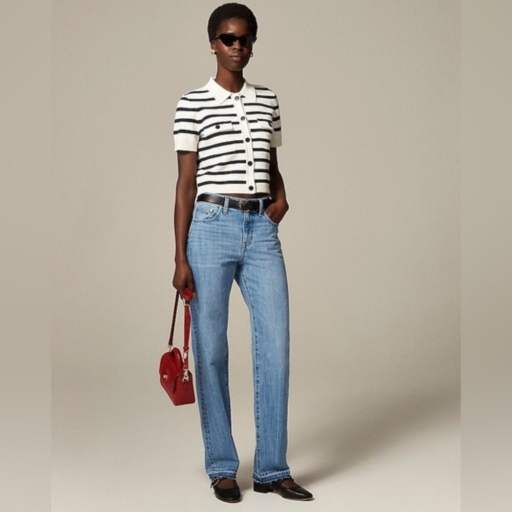 J. Crew Mid-rise Straight Jean Raw Hem Size 35 = Size 20 - Picture 1 of 16